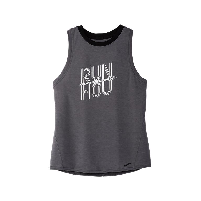 Brooks Houston22 Distance Graphic Women's Running Tank Top - Shadow Grey/Run HOU (86725-TDAY)